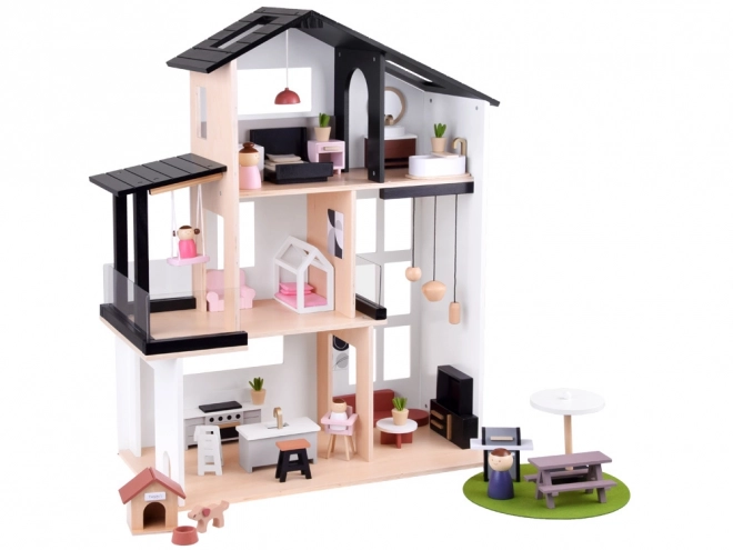 Maison de poupée en bois dans le style loft