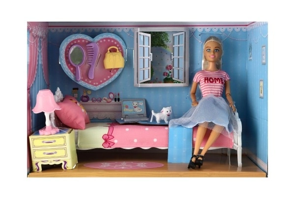 Poupée Anlily articulée avec chambre en plastique 26cm avec accessoires dans boîte 37x27x17cm