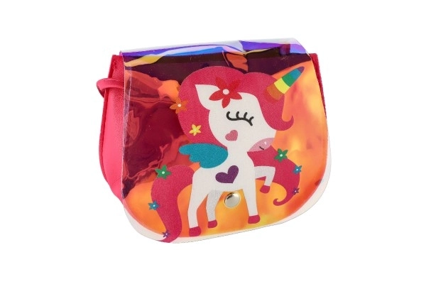 Sac arc-en-ciel licorne en plastique 4 couleurs dans un sachet 17x15x3cm