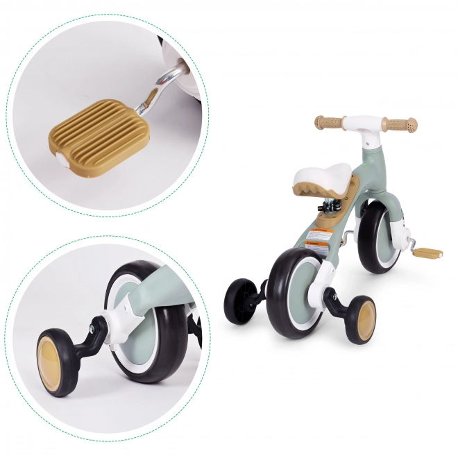 Vélo d'équilibre avec pédales - roues latérales d'entraînement 3 en 1 ECOTOYS – Vert