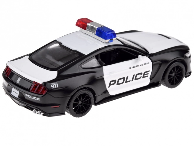 Voiture de police en métal Ford Shelby GT350 à l'échelle 1:32 avec effets de lumières gyrophare