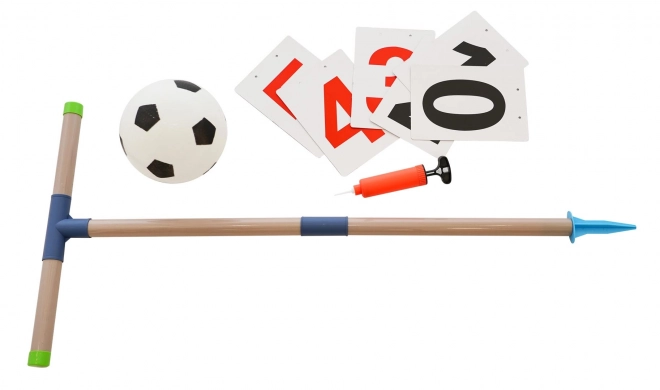 Ensemble de deux buts de football avec tableau de score et accessoires