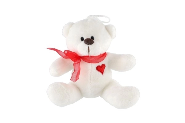 Ourson en peluche avec nœud et cœur 12 cm