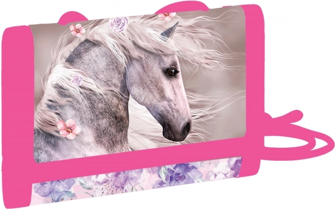 Portefeuille enfant en tissu motif cheval