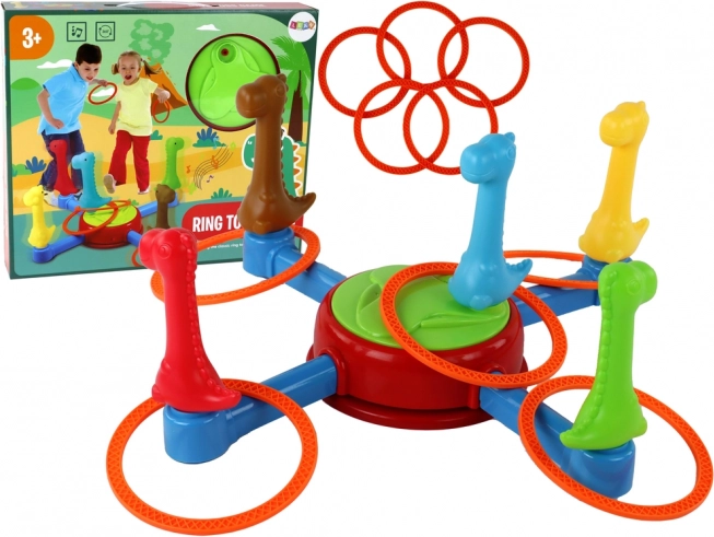 Jeu d’adresse pour enfants Lancer d’anneaux dinosaures