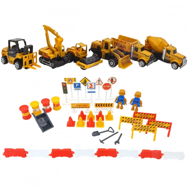 Woopie ensemble de construction avec camion 6en1 avec grue et accessoires