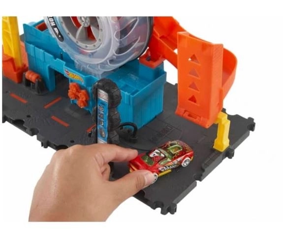 Garage Hot Wheels avec pistes de course