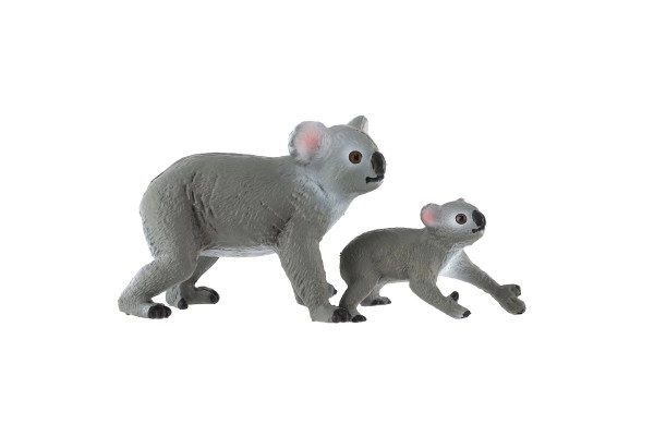 Koala ours 2 pcs femelle avec bébé plastique zooted 4-6cm en sachet