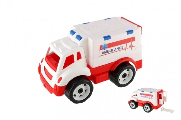 Petite ambulance en plastique blanc