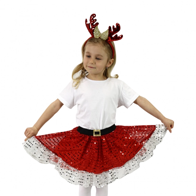 Déguisement enfant TUTU jupe renne de Noël avec serre-tête