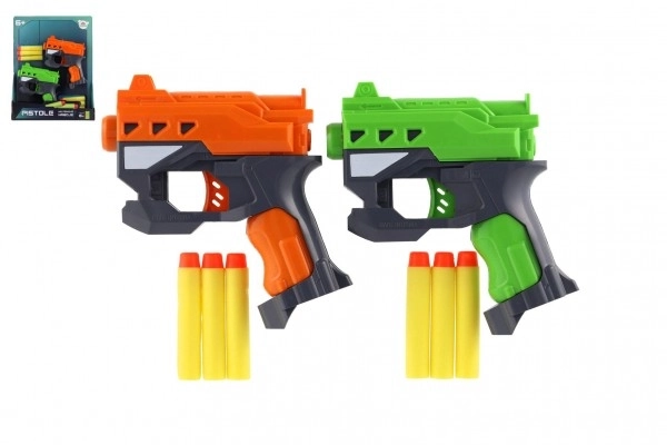 Pistolets 2 pièces 12cm en plastique avec munitions en mousse + 6 munitions sur carte