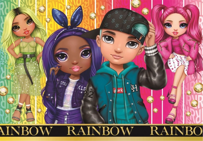 CLEMENTONI Puzzle Brilliant Rainbow High: Jade, Krystal, River et Stella 104 pièces