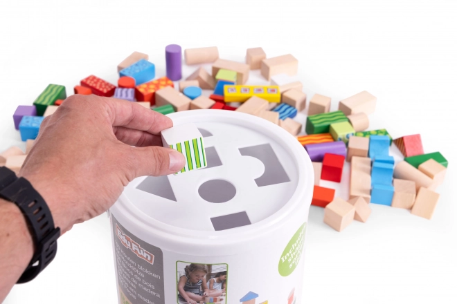 Jeux de construction en bois pour enfants avec boîte de tri ECOTOYS