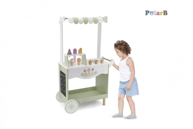 Stand de crème glacée en bois