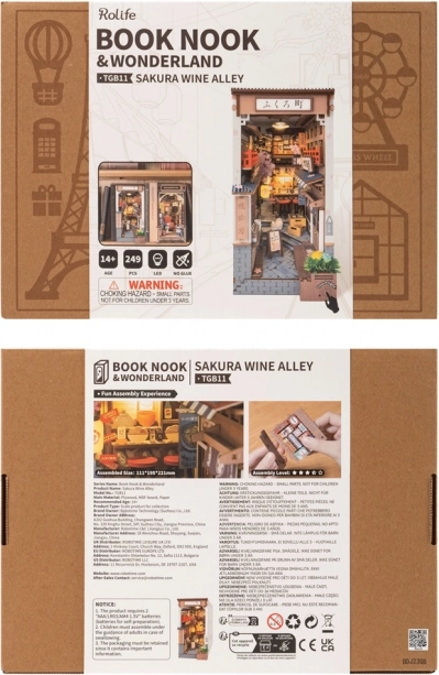 Cale-livre puzzle 3D Sakura Lane avec vin