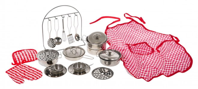 Ensemble de casseroles métalliques + accessoires - 23 pièces