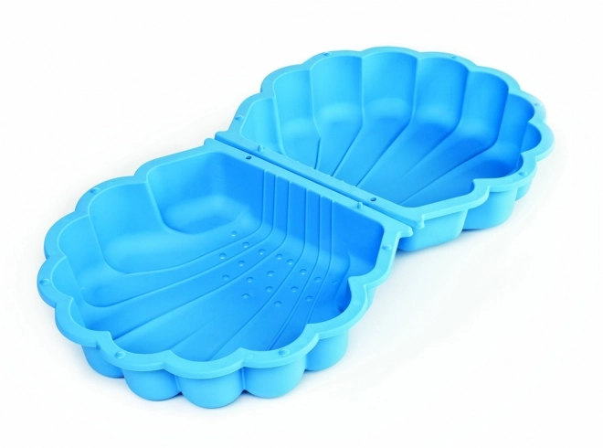 Bac à sable coquillage avec couvercle bleu