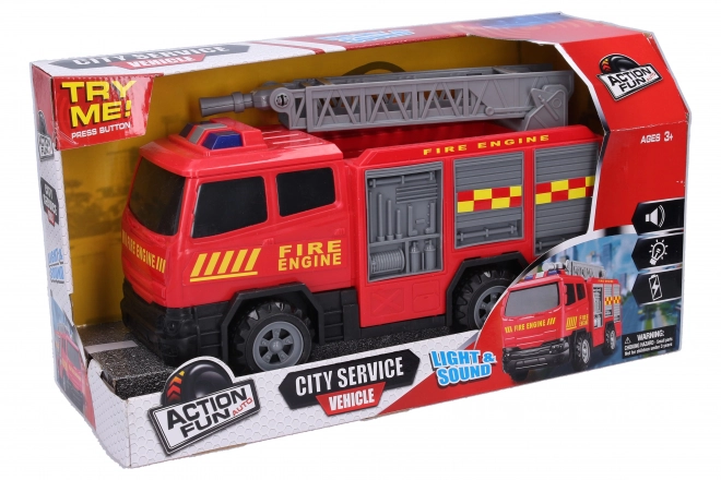 Camion de pompiers à friction avec effets 30 cm