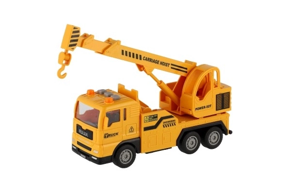 Grue automatique en plastique 16cm à inertie sur batterie avec lumière et son en boîte 21x13x9cm
