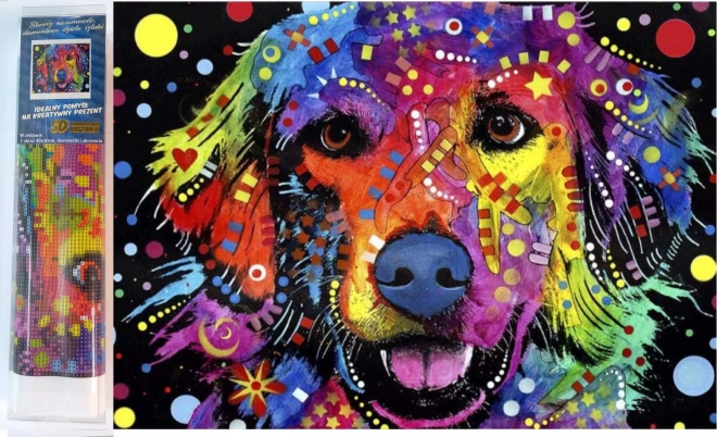 Peinture diamant Abstrait chien 30 × 40 cm