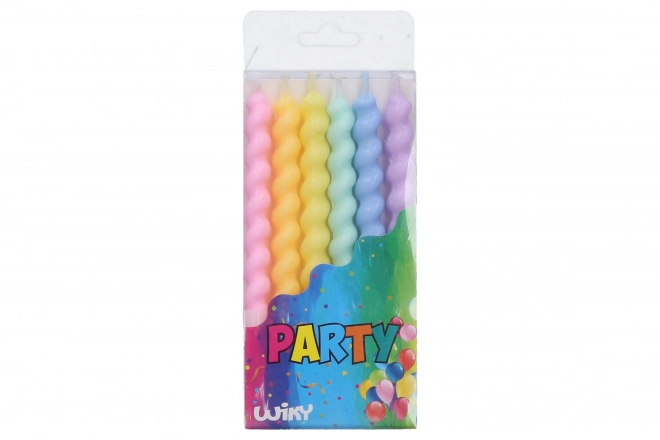 Ensemble de 6 bougies torsadées avec supports