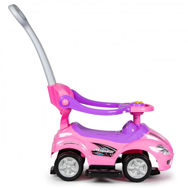 Draisienne enfant 3 en 1 Deluxe avec guidon et panneau musical - rose