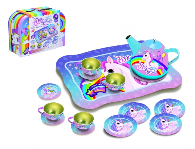 Set de thé valise licorne 25 x 19 x 10 cm