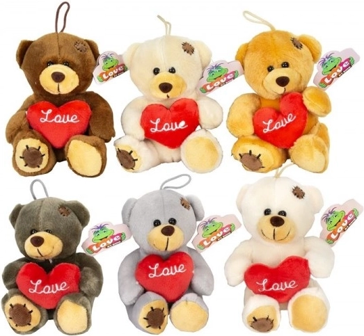 Ourson en peluche avec cœur Love 14 cm