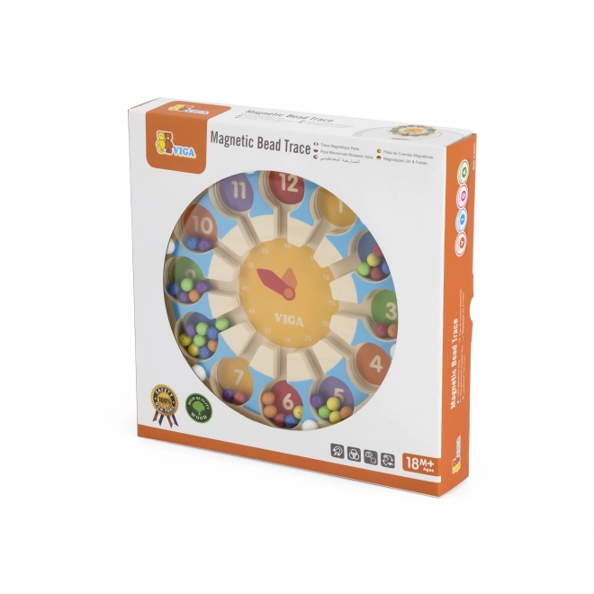 Jeu magnétique en bois Horloge labyrinthe Viga