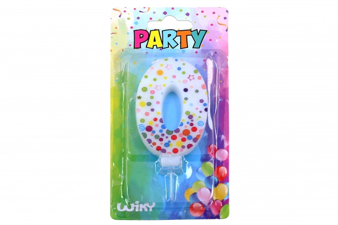 Bougie de fête numéro 0 à pois
