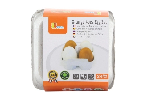 Œufs en bois pour cuisine enfant – set de 4 pcs