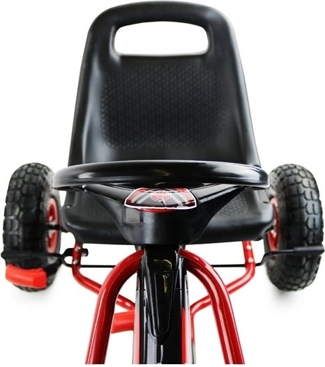 Kart à pédales pneumatique + Pneus gonflables + Siège réglable – Rouge