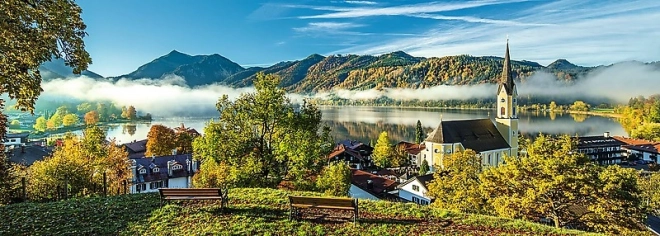 Puzzle panoramique lac Schliersee 1000 pièces