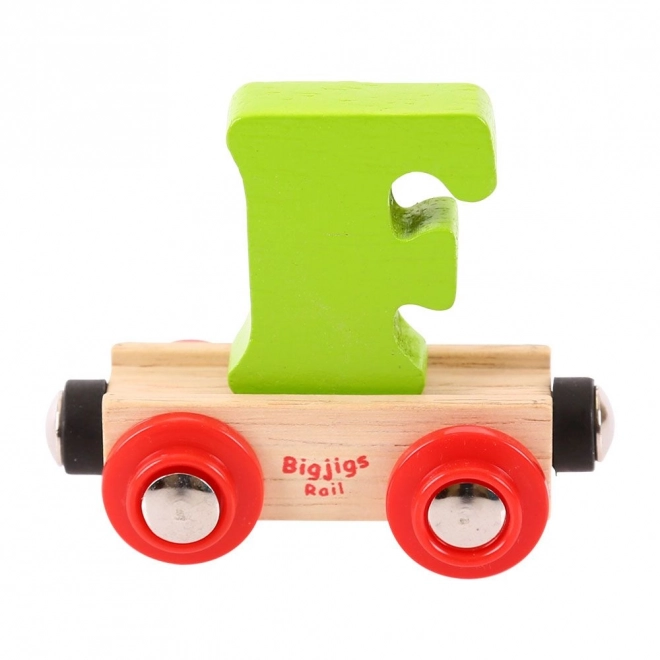 Wagon en bois Bigjigs Rail avec la lettre F