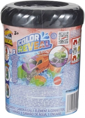Hot Wheels Monster Trucks Color Reveal – petit véhicule à couleurs changeantes 1:64 avec réservoir d’eau