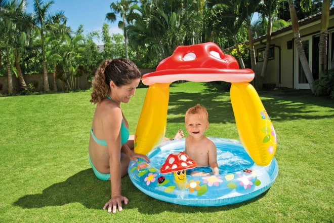 Piscine gonflable fond bébé champignon 102x89cm de 1-3 ans