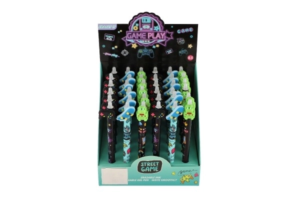 Stylo gomme Street game 15cm plastique 6 types 36pcs en boîte