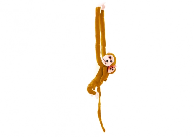 Singe en peluche avec bébé 70 cm