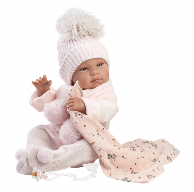 Llorens 84338 NOUVEAU-NÉ FILLE - poupée réaliste bébé avec corps en vinyle - 43 cm