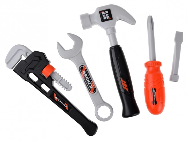 Grande trousse d'outils pour bricoleurs - perceuse, marteau et clé