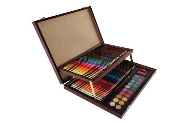 Coffret de peinture Art en valise en bois - 91 pièces