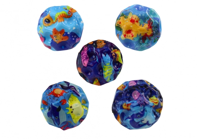 Balle lumineuse à rebond avec motifs Animaux Marins 7 cm