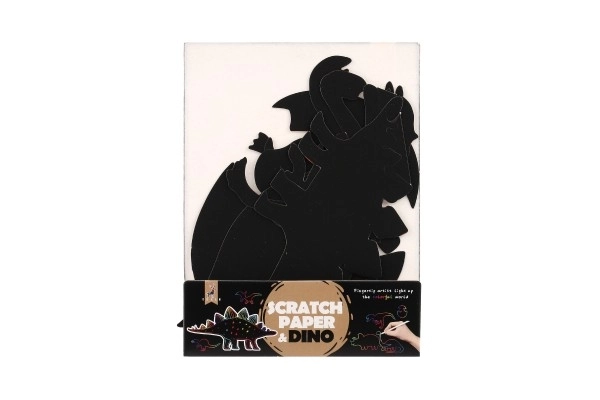 Image à gratter 9 pièces découpe dinosaure arc-en-ciel 13-15cm en sachet