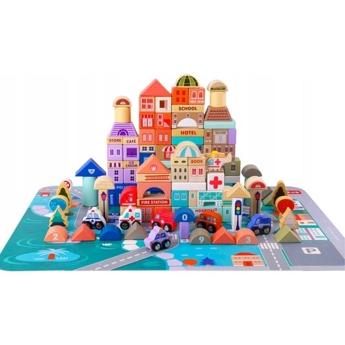 Blocs de bois 115 pièces - ville 23519