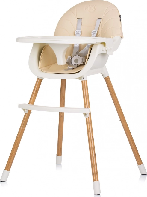 Chaise haute 2‑en‑1 Rio – Sable