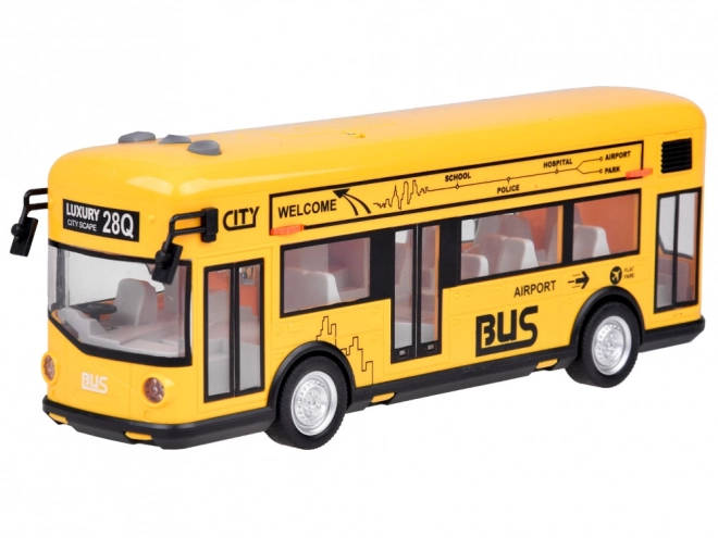 Autobus de fête jaune ouverture des portes avec sons, lumières, musique ZA5222