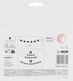 Bannière signe pour baby shower étoiles couleur claire 290 cm x 16,5 cm – Rose clair