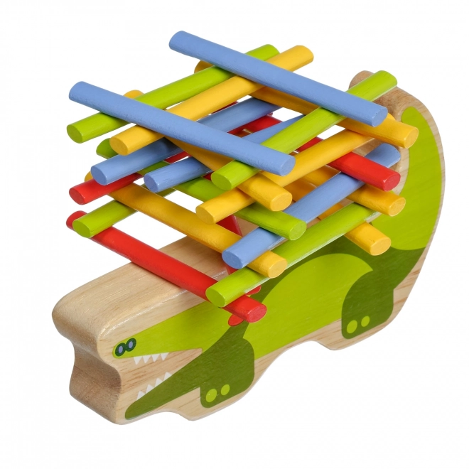 Jeu d'Équilibre en Bois Crocodile