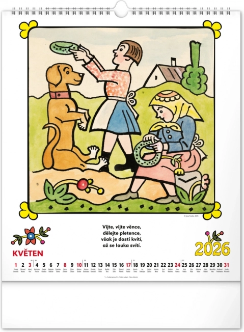 Calendrier mural Josef Lada - Comptines 2026