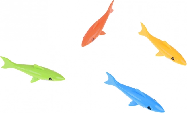 Ensemble de 4 requins colorés pour l'apprentissage de la plongée pour enfants